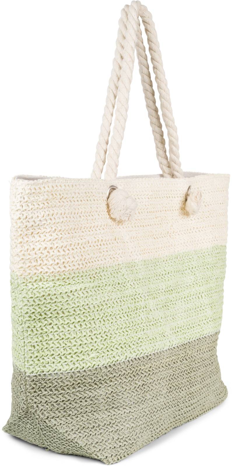 Stylebreaker Gestreifte Papierstroh Strandtasche Fabrikladen