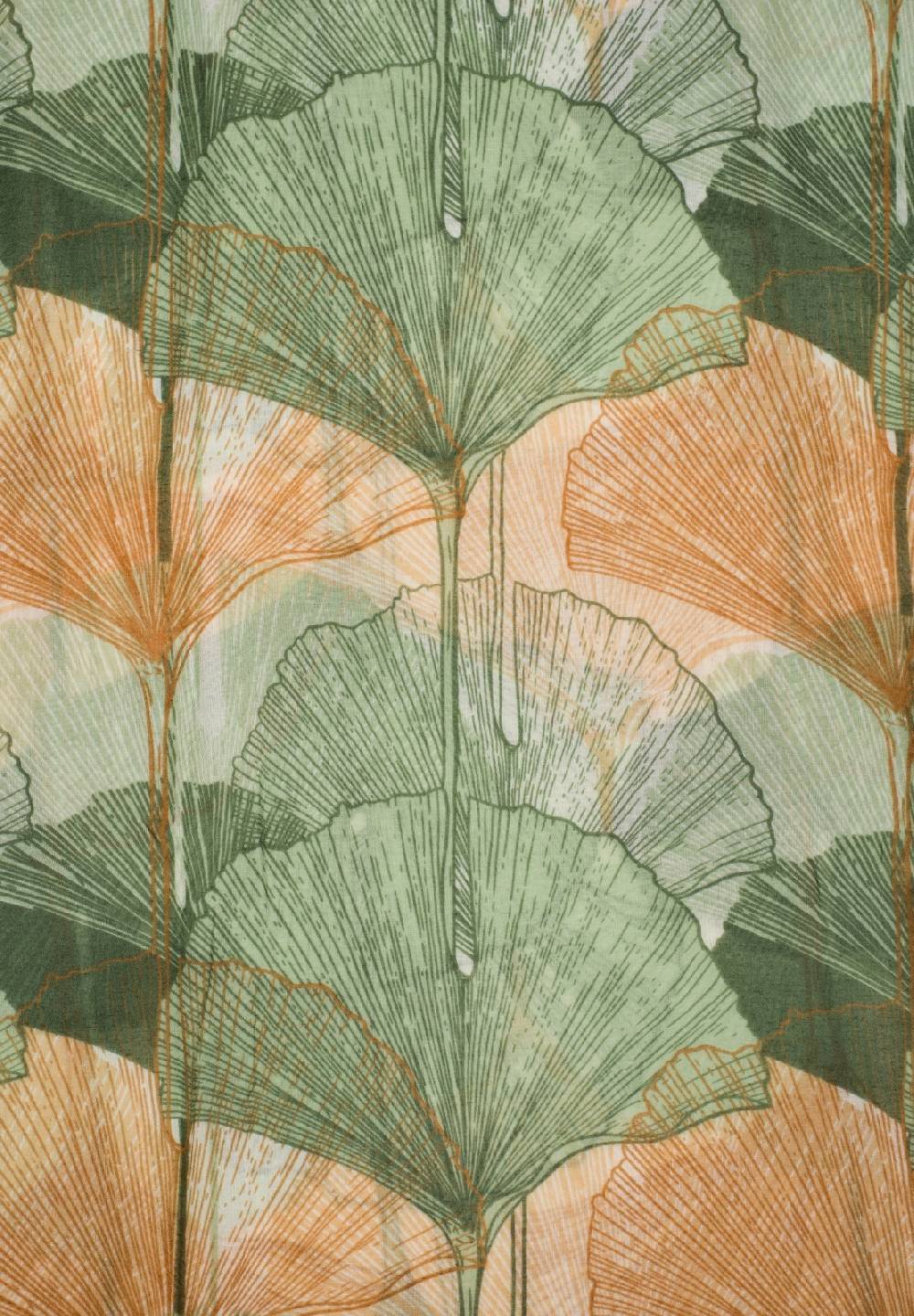 Stylebreaker Langer Schal Ginkgo Leaves Im Verkauf