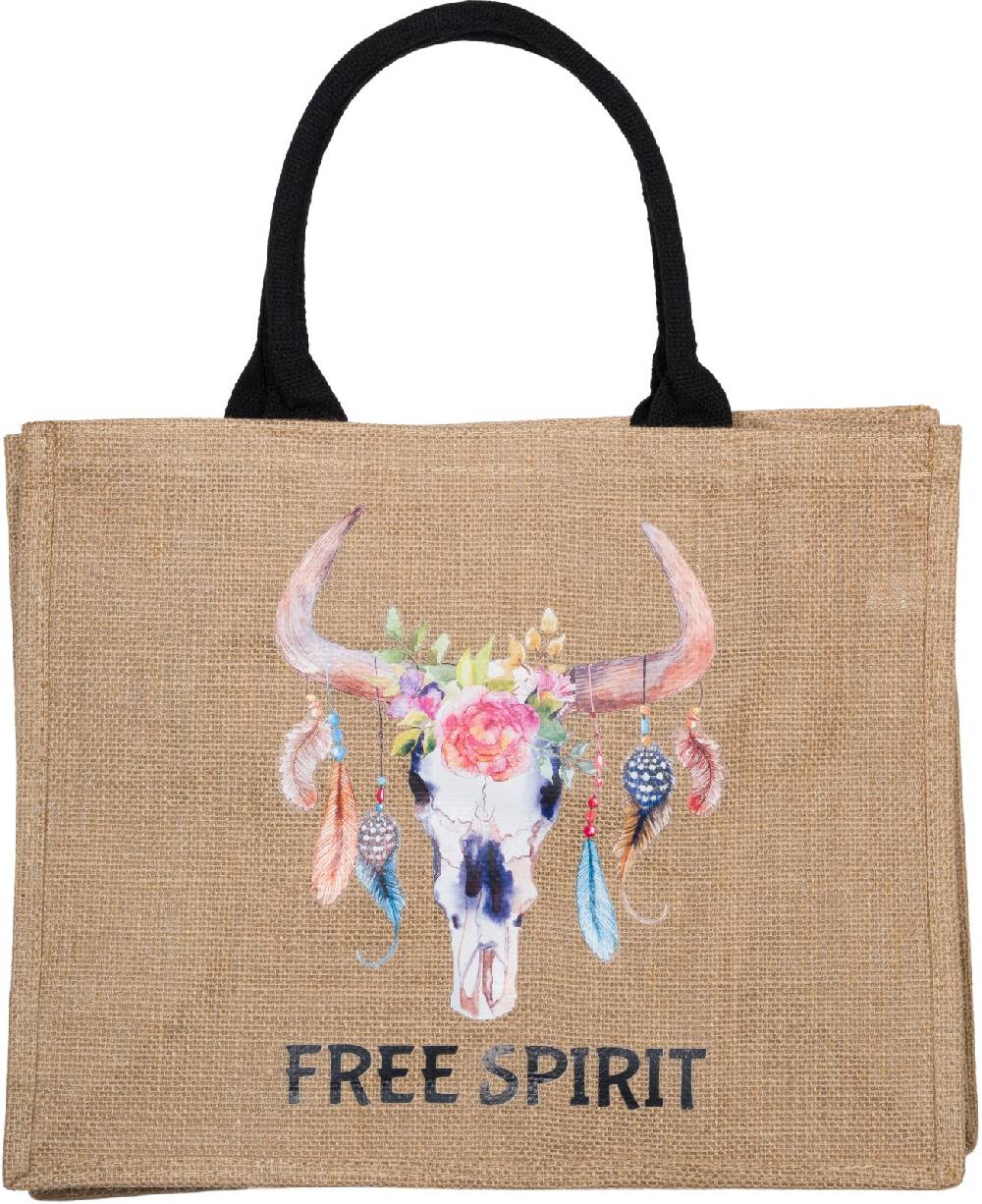 Stylebreaker Leinen Henkeltasche Boho Stier Kostenloser Versand