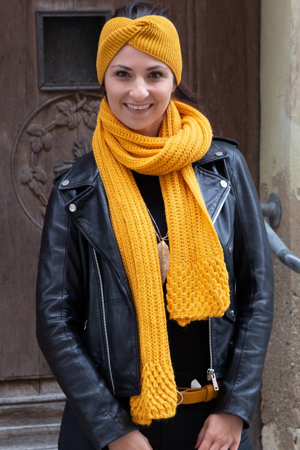 Stylebreaker Langer Strick Schal mit Rippen und Perl Strickmuster Black Friday
