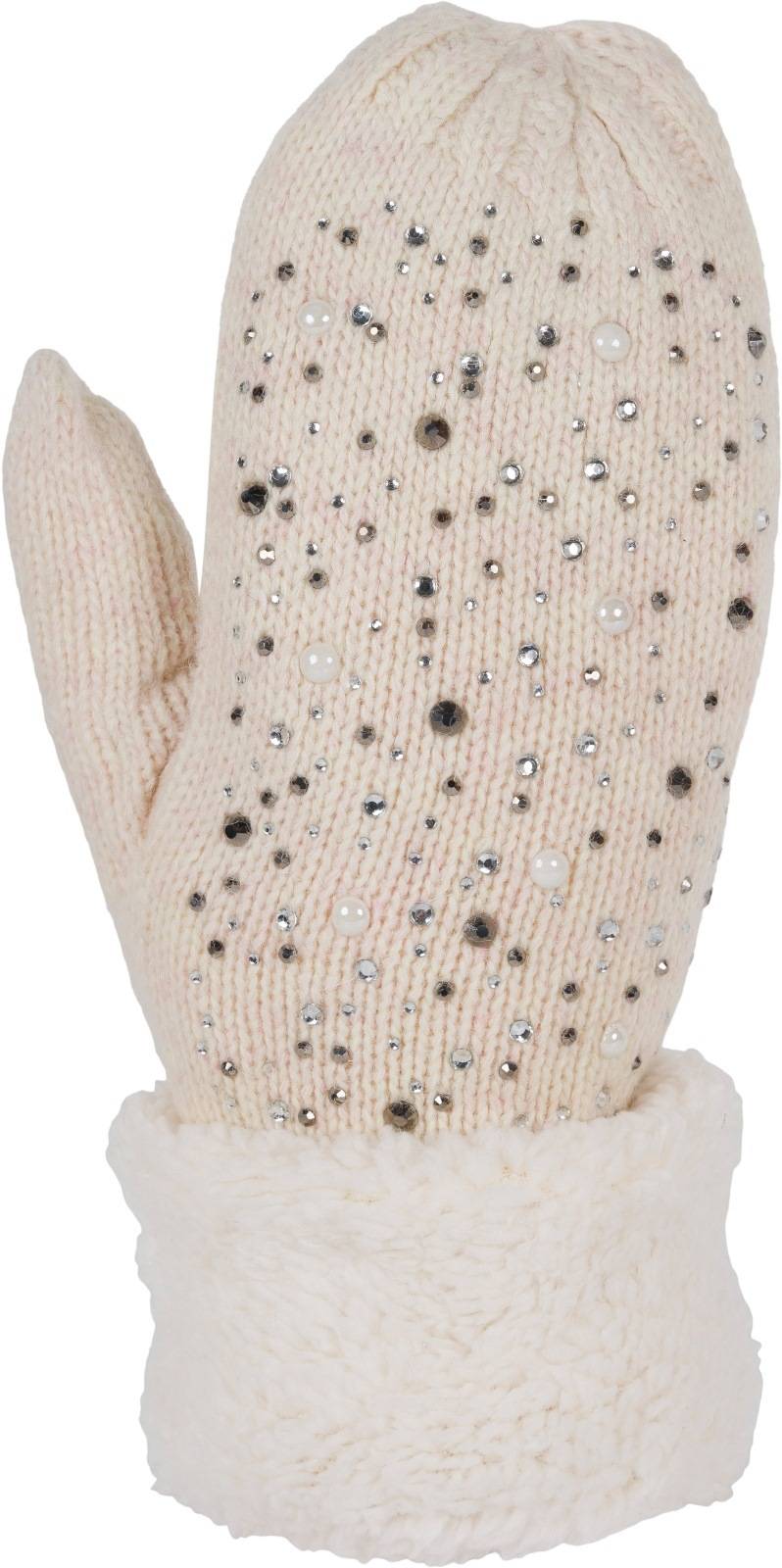 Stylebreaker Strickhandschuhe Fäustlinge mit Strass und Perlen Valentinstagsangebot