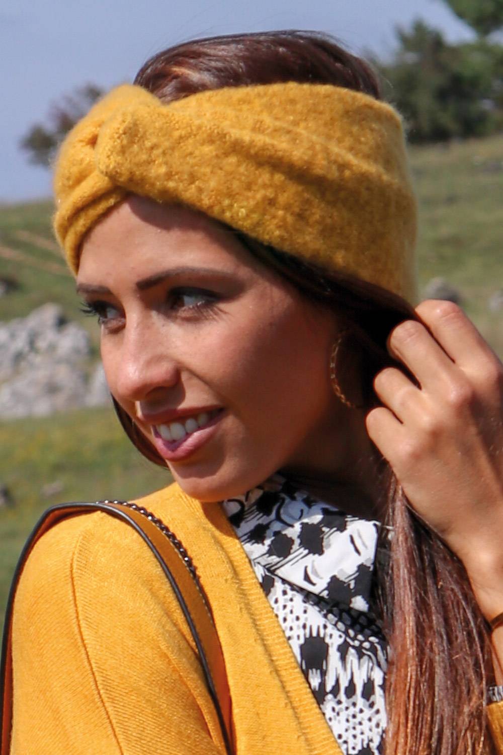 Stylebreaker Weiches Feinstrick Stirnband mit Twist Knoten Neueste Mode