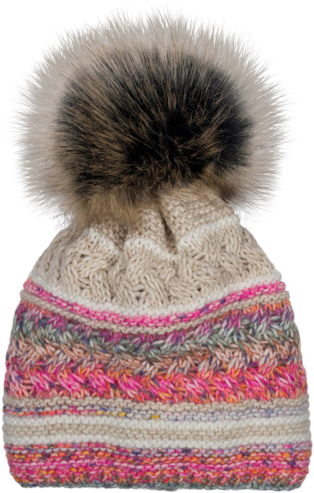 Stylebreaker Strick Bommelmütze mit buntem Mustermix Online Outlet