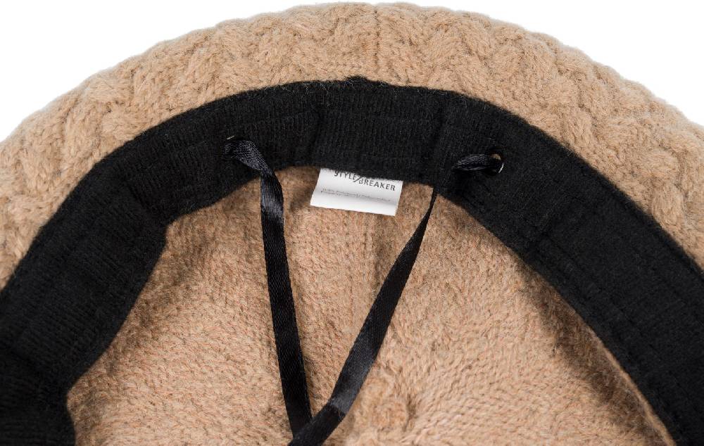 Stylebreaker Feinstrick Baskenmütze mit Flechtmuster Große Rabatte