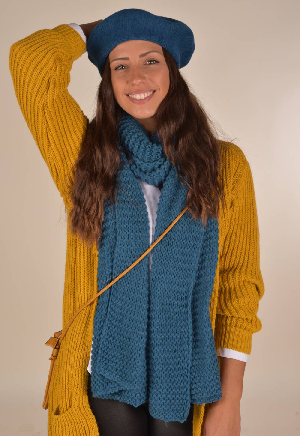Stylebreaker Langer Strick Schal mit Wellen Strickmuster Saisonale Angebote