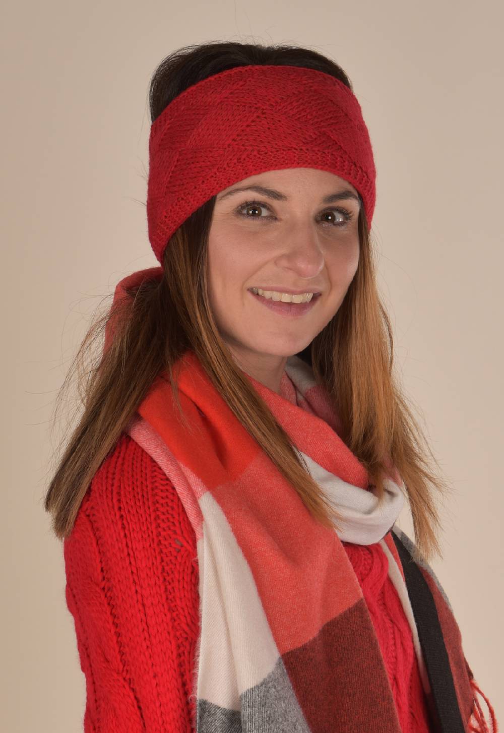 Stylebreaker Strick Stirnband mit Rauten Muster Tägliche Deals