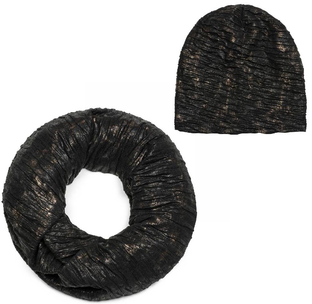 Stylebreaker Loop und Beanie Set im Antik Metallic Look mit Falten Bis zu 60% Rabatt