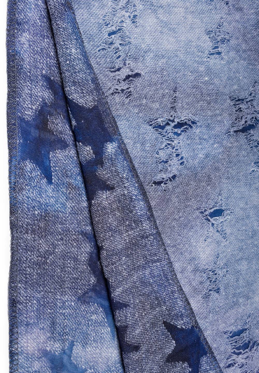 Stylebreaker Loop Schal Destroyed Denim Sterne 50% Rabatt mit kostenlosem Versand