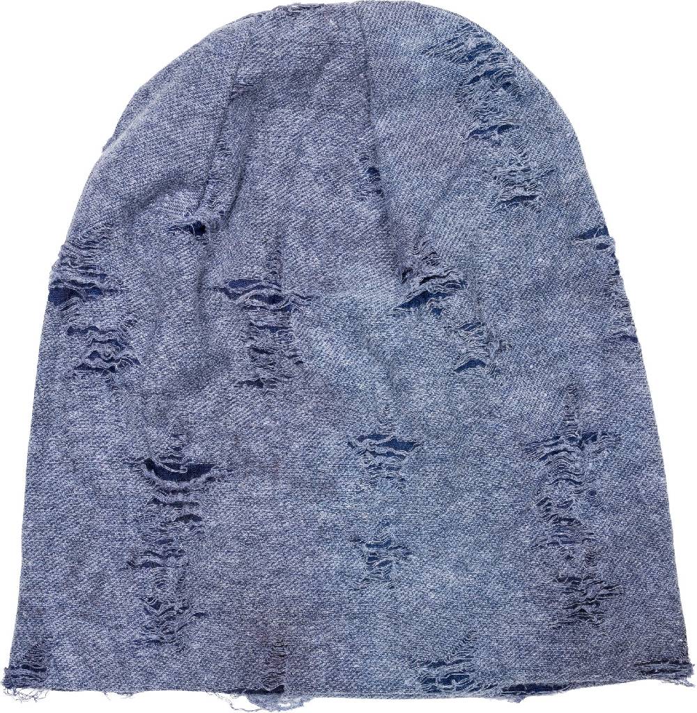 Stylebreaker Beanie Mütze Destroyed Denim Sterne Clearance-Verkauf