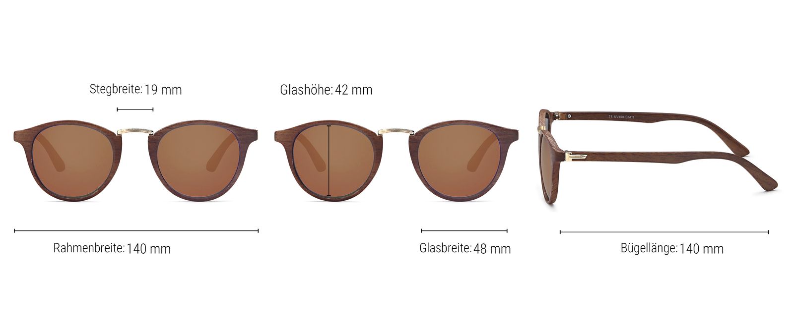 Stylebreaker Panto Sonnenbrille Holz Optik Angebote