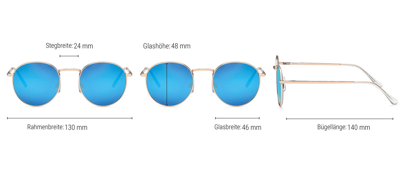 Stylebreaker Sonnenbrille Pantobrille rund Fabrikverkauf