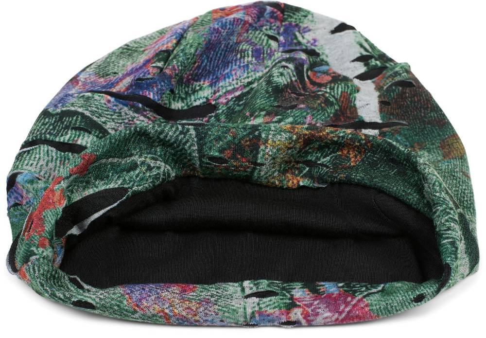 Stylebreaker Beanie mit Farbklecksen in Destroyed Optik Blitzverkäufe