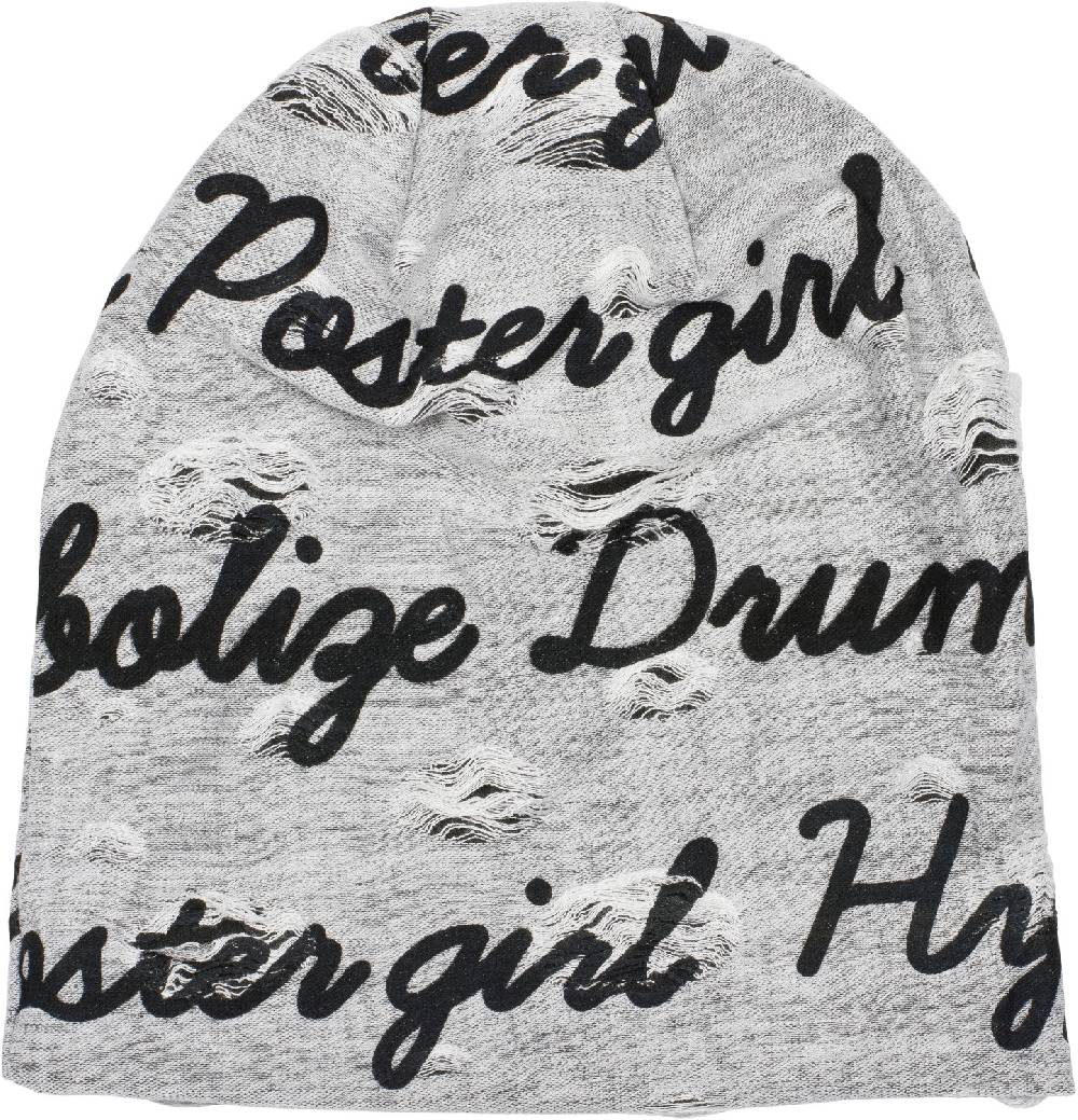 Stylebreaker Beanie mit Sprüche Print und Rissen Heißer Verkauf