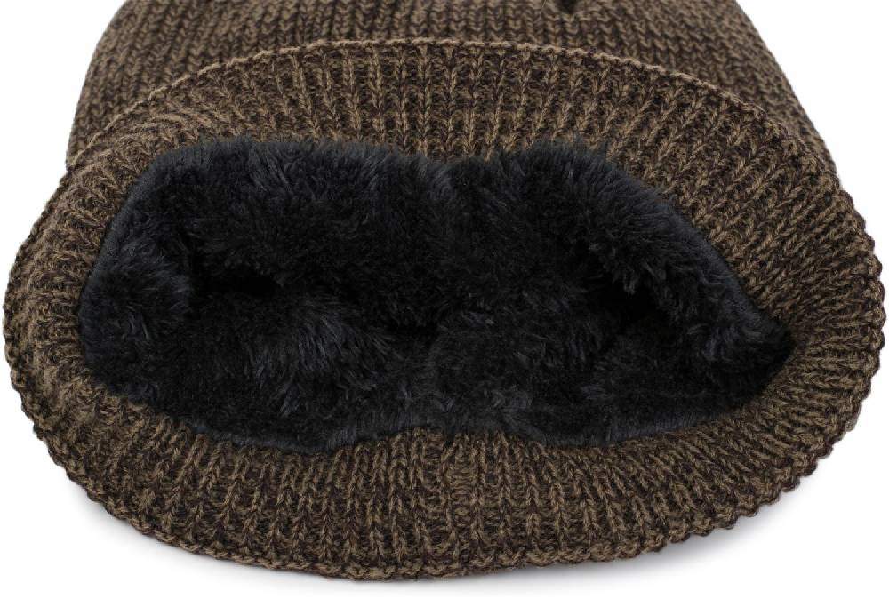 Stylebreaker Melierte Feinstrick Beanie Mütze mit Fleece Letzte 3 Tage