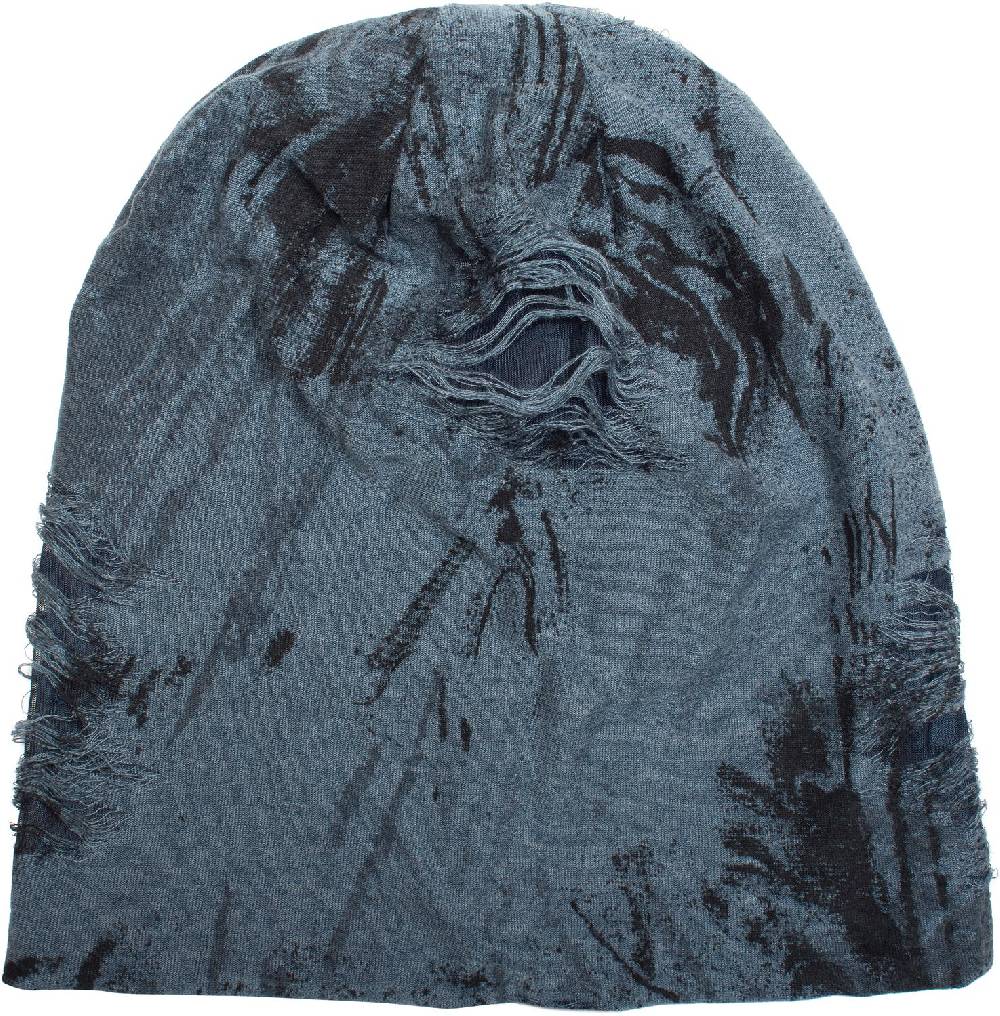 Stylebreaker Gemusterte Beanie im Destroyed used Look Super Rabatt