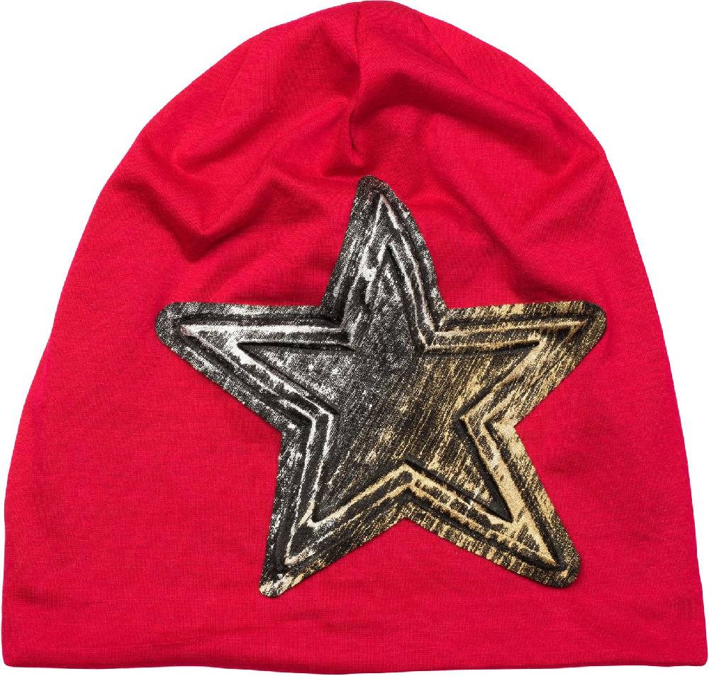 Stylebreaker Beanie mit Metallic Stern Applikation Black Friday Preise