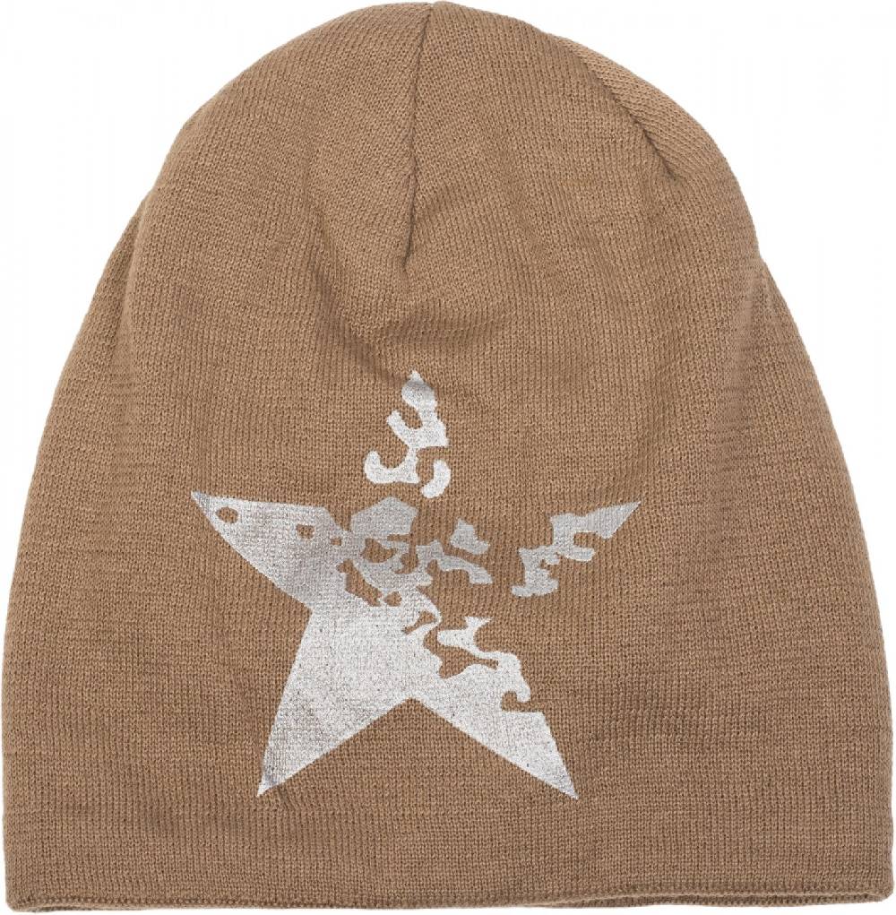 Stylebreaker Feinstrick Beanie mit Vintage Stern Kostenloser Versand