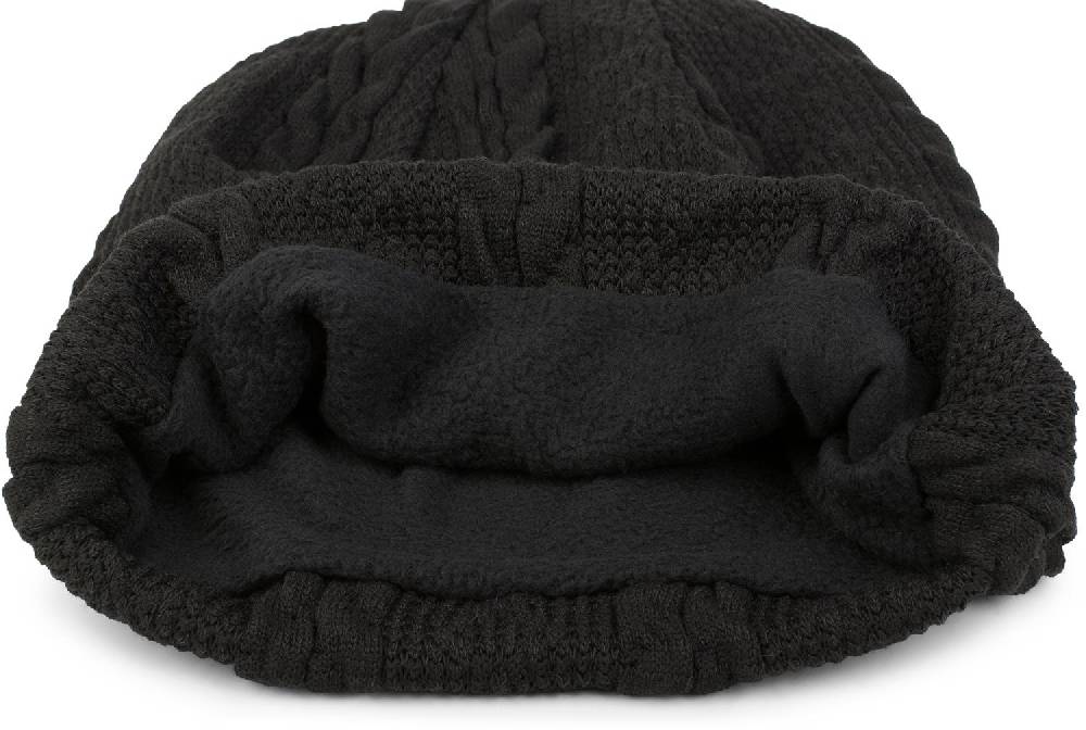 Stylebreaker Feinstrick Beanie mit Zopfmuster und Fleece Fabrik Onlineshop