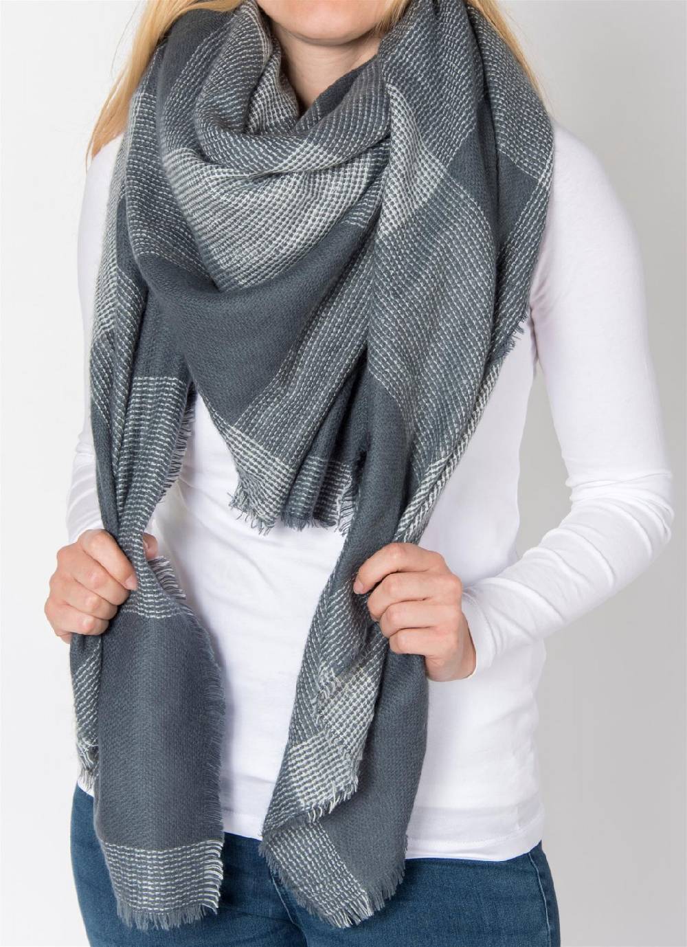 Stylebreaker XXL Deckenschal mit Plaid Karo Muster Kauf eins, bekomm eins gratis