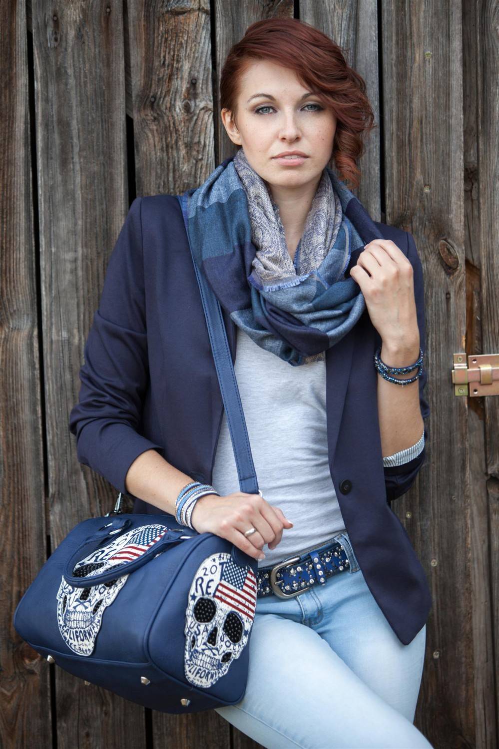 Stylebreaker Loop mit Streifen Paisley Muster Doubleface Kostenlose Rückgabe