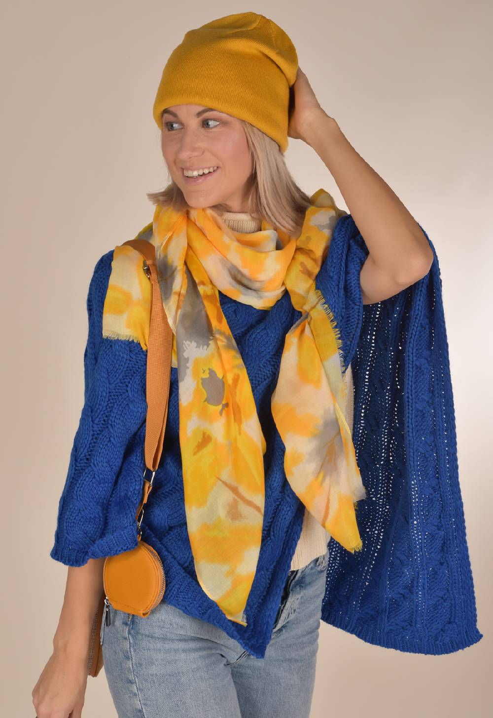 Stylebreaker Strick Poncho mit Zopfmuster Kostenloser Versand international