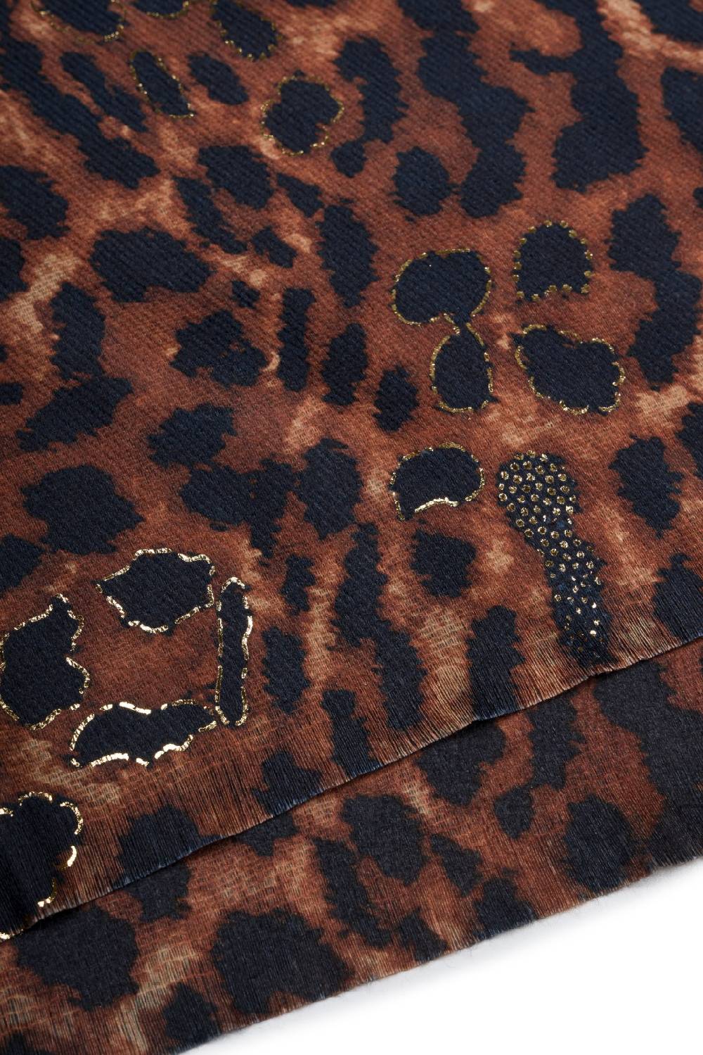 Stylebreaker Schal Leoparden Muster Metallic Details Speichern exportieren