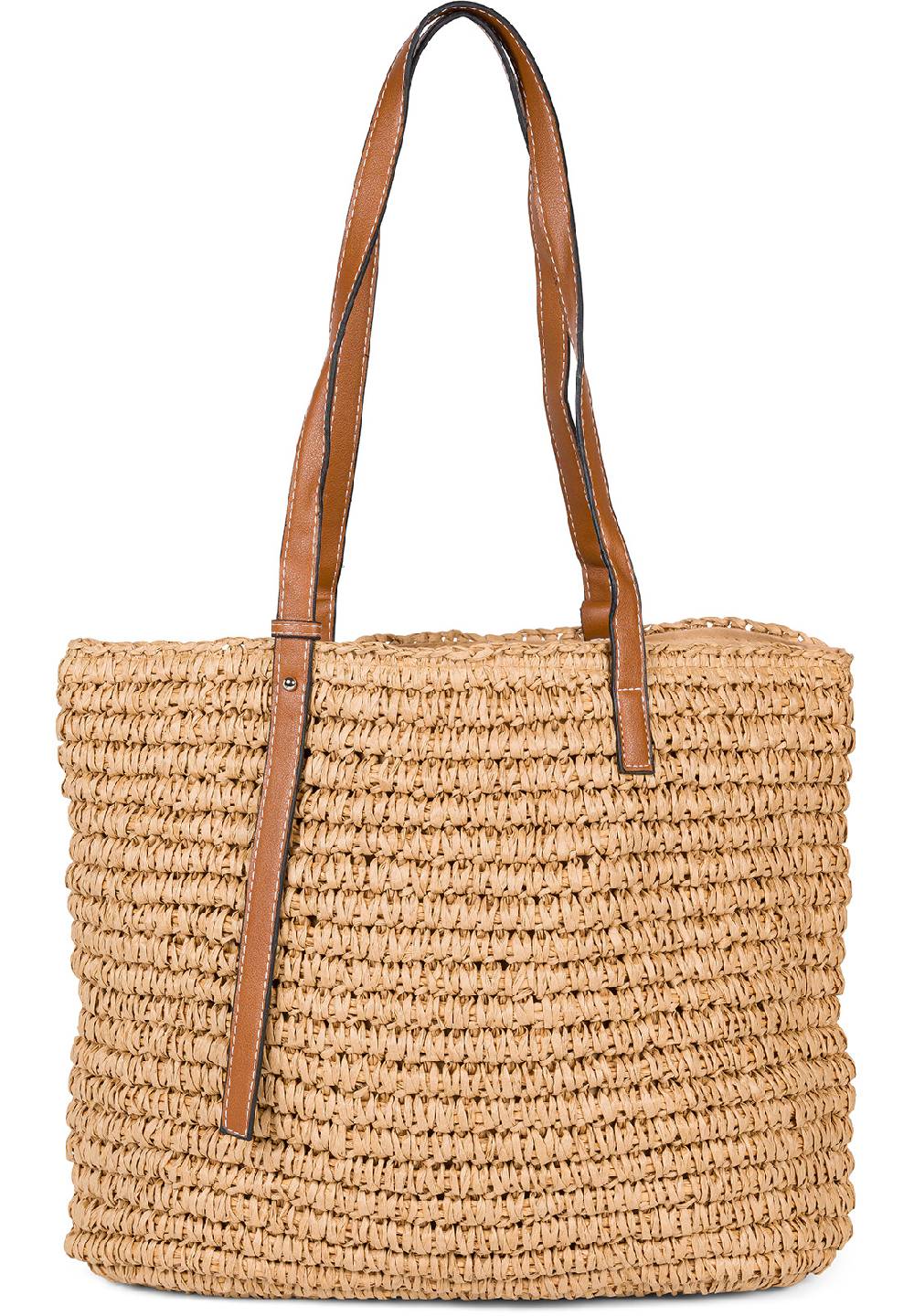 Stylebreaker Korbflecht Schultertasche - Basttasche im Angebot