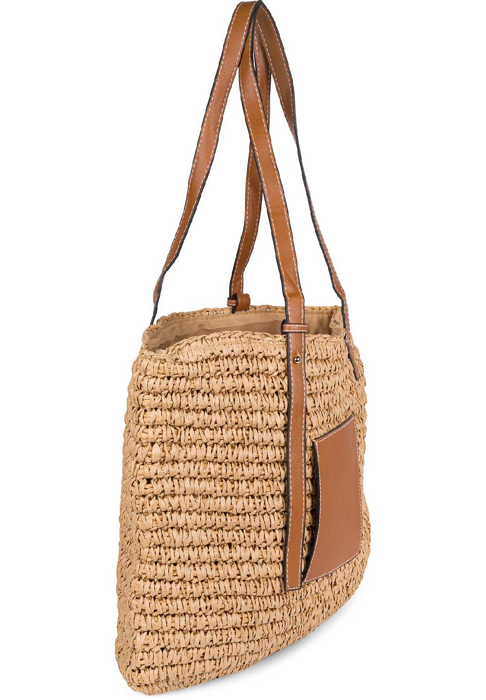 Stylebreaker Korbflecht Schultertasche - Basttasche im Angebot