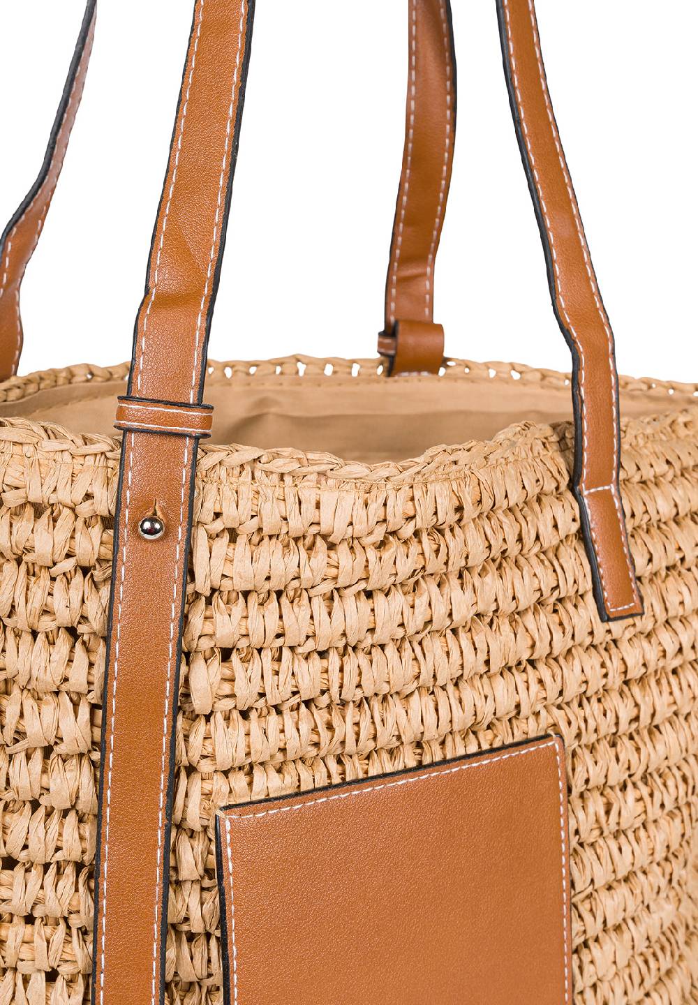 Stylebreaker Korbflecht Schultertasche - Basttasche im Angebot