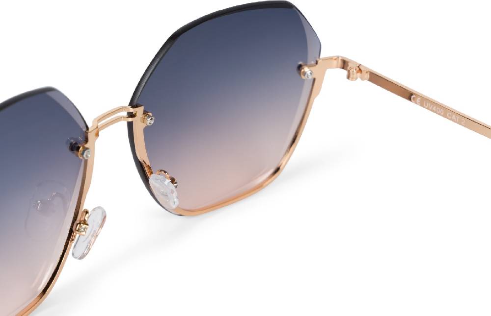Stylebreaker Ovale Oversize Sonnenbrille Diamant Schliff Rahmenlos Schlussverkauf
