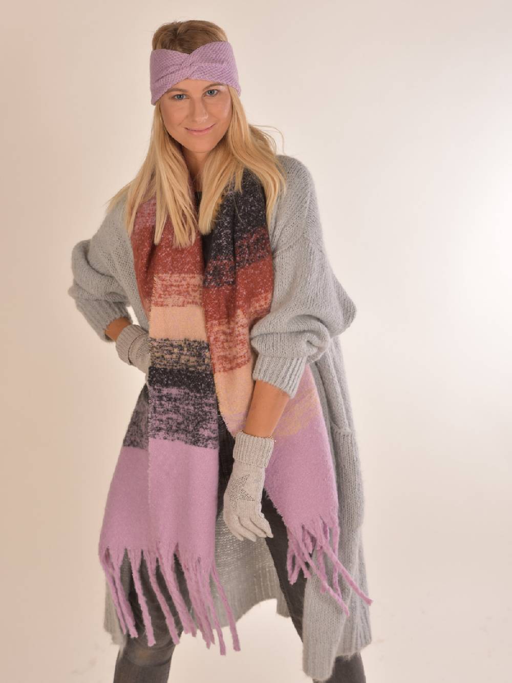 Stylebreaker Streifen Web Strickschal bunt Blitzangebot