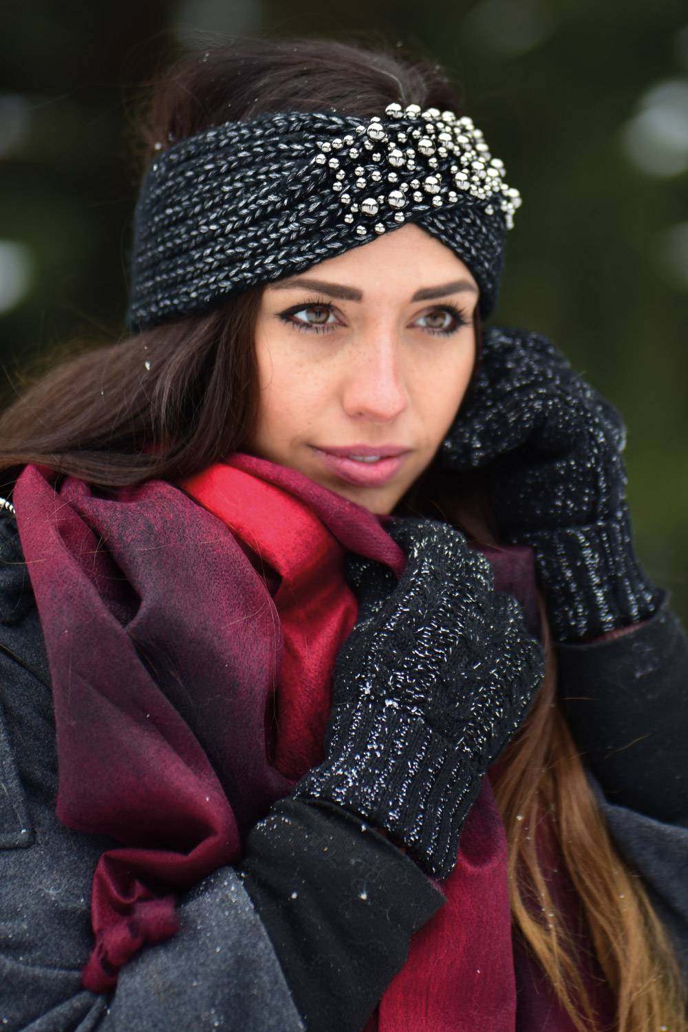Stylebreaker Strick Handschuhe mit Zopfmuster und Metallic Faden Clearance-Verkauf
