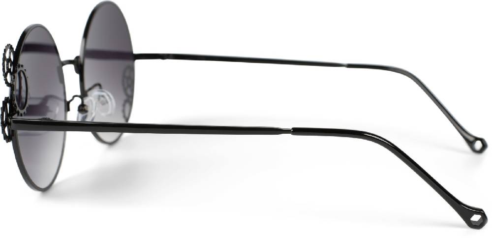 Stylebreaker Runde Sonnenbrille mit Zahnrad Applikation Kostenloser Versand