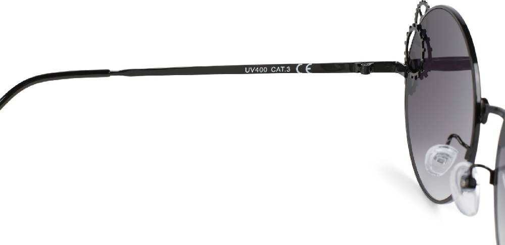 Stylebreaker Runde Sonnenbrille mit Zahnrad Applikation Kostenloser Versand