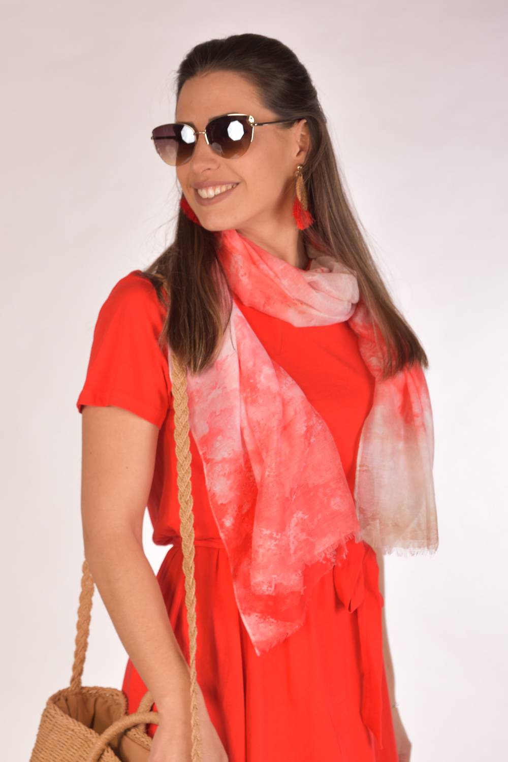 Stylebreaker Leichter Schal mit Aquarell Farbverlauf Fabrik Onlineshop