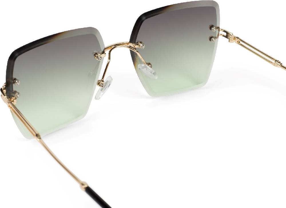 Stylebreaker Rahmenlose Rechteckige Sonnenbrille mit Diamant Schliff Sonderangebot