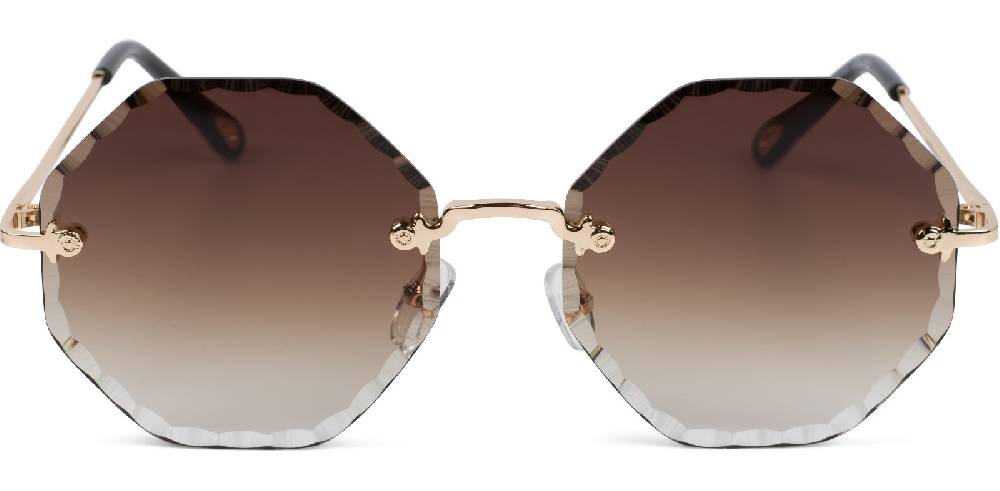 Stylebreaker Rahmenlose Runde Sonnenbrille mit Diamant Schliff Großer Ausverkauf