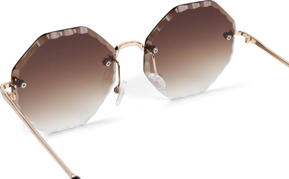 Stylebreaker Rahmenlose Runde Sonnenbrille mit Diamant Schliff Großer Ausverkauf