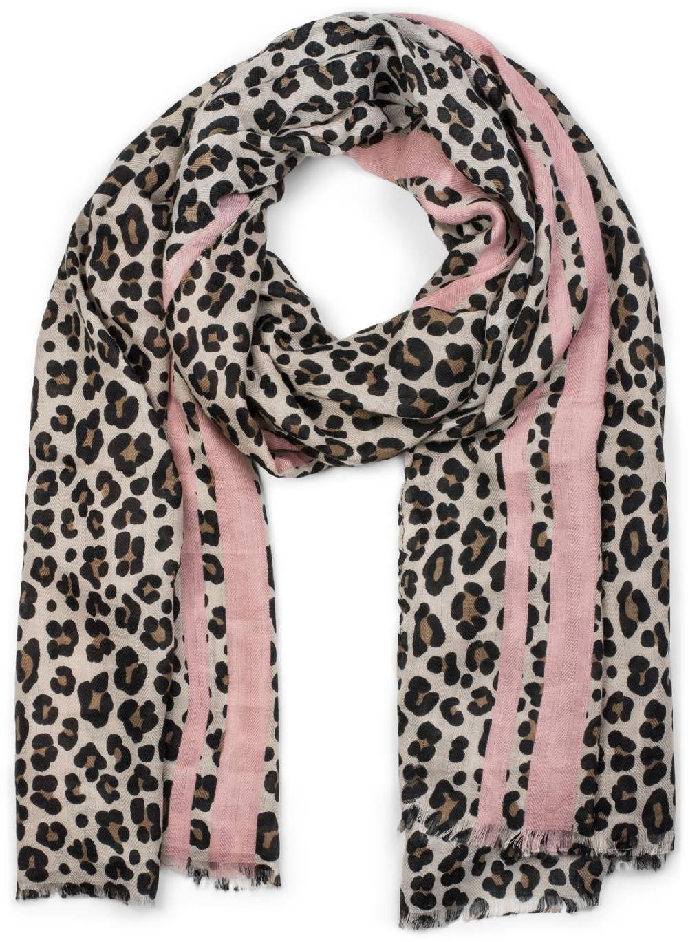 Stylebreaker Weicher Schal mit Leoparden Print und Streifen