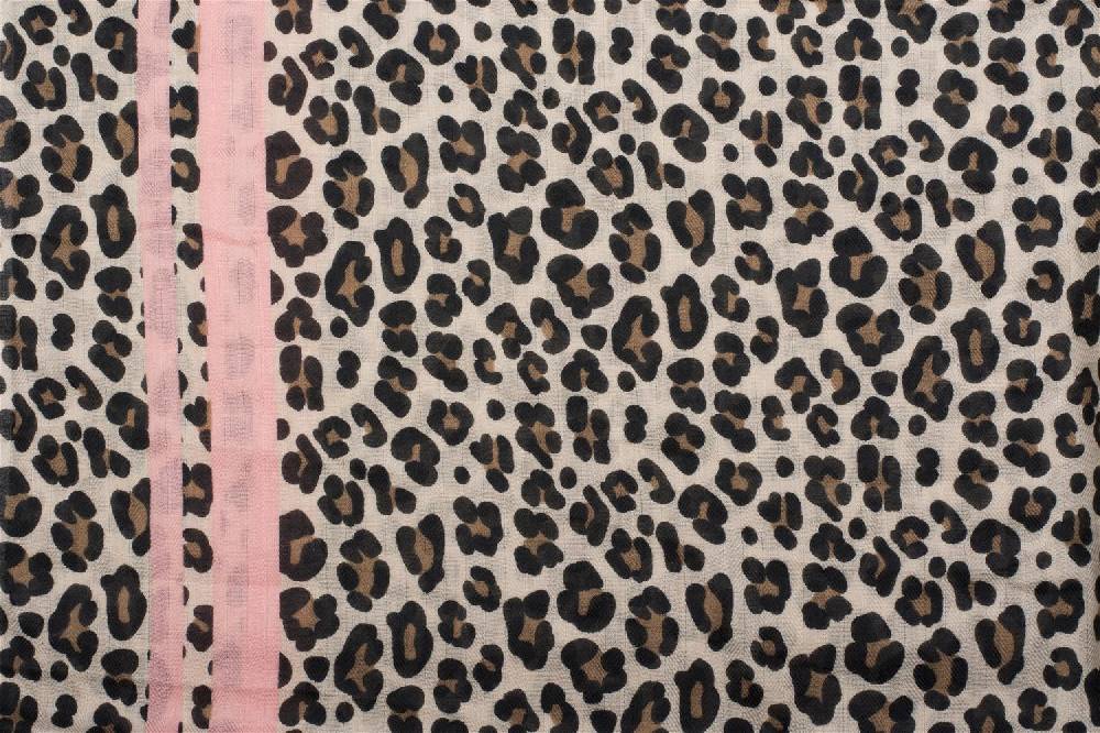 Stylebreaker Weicher Schal mit Leoparden Print und Streifen Heißer Verkauf
