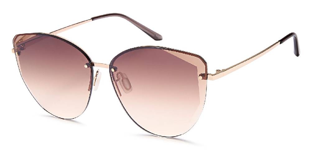Stylebreaker Cateye Sonnenbrille Diamant Schliff Rahmenlos