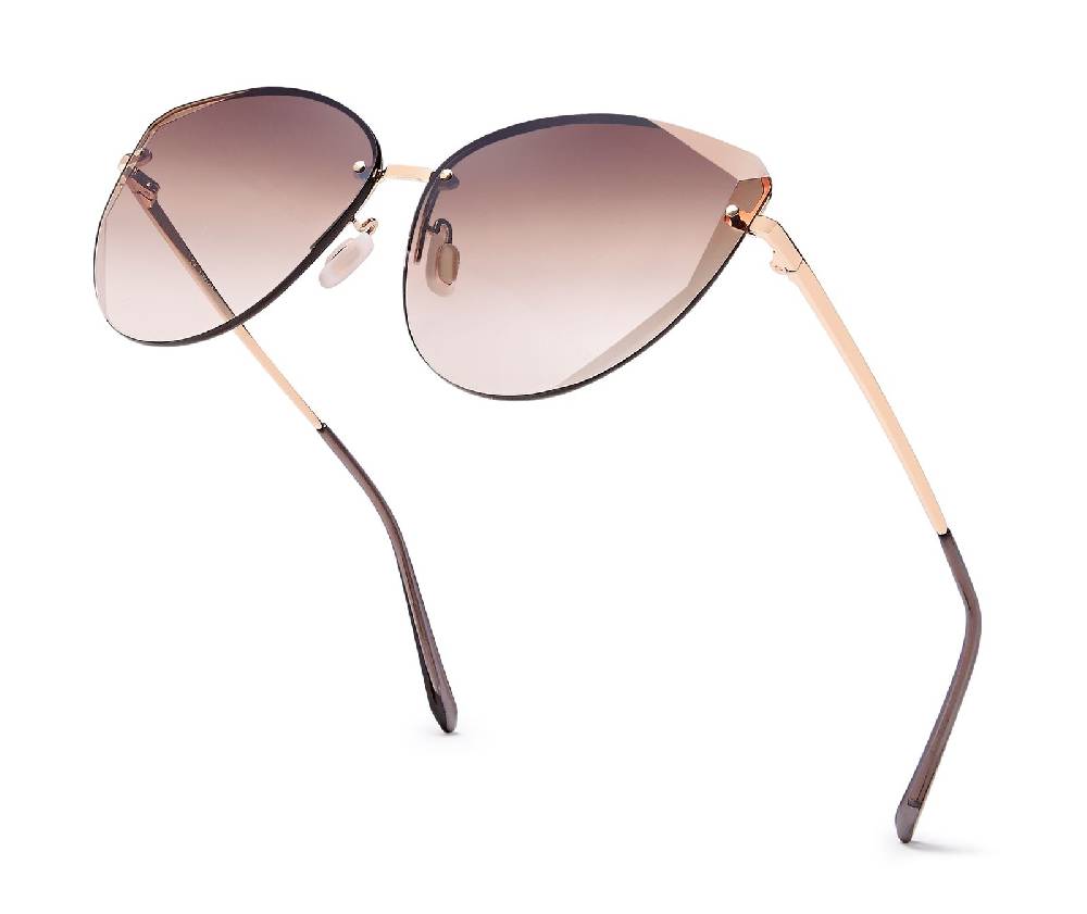 Stylebreaker Cateye Sonnenbrille Diamant Schliff Rahmenlos Bestseller