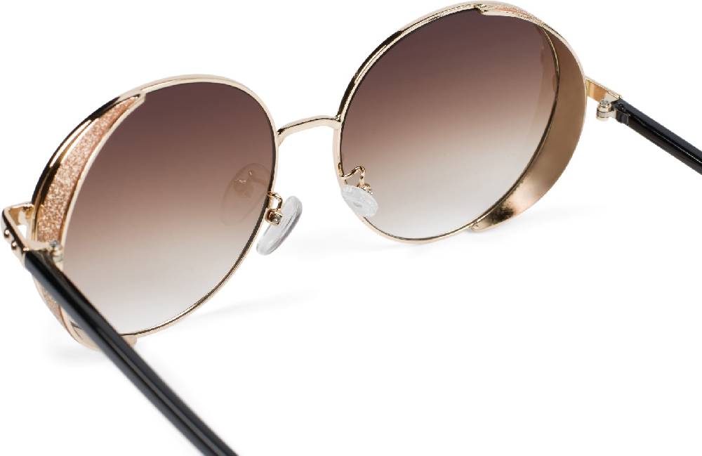 Stylebreaker Runde Sonnenbrille mit Glitzer Side Shield Sonderangebote