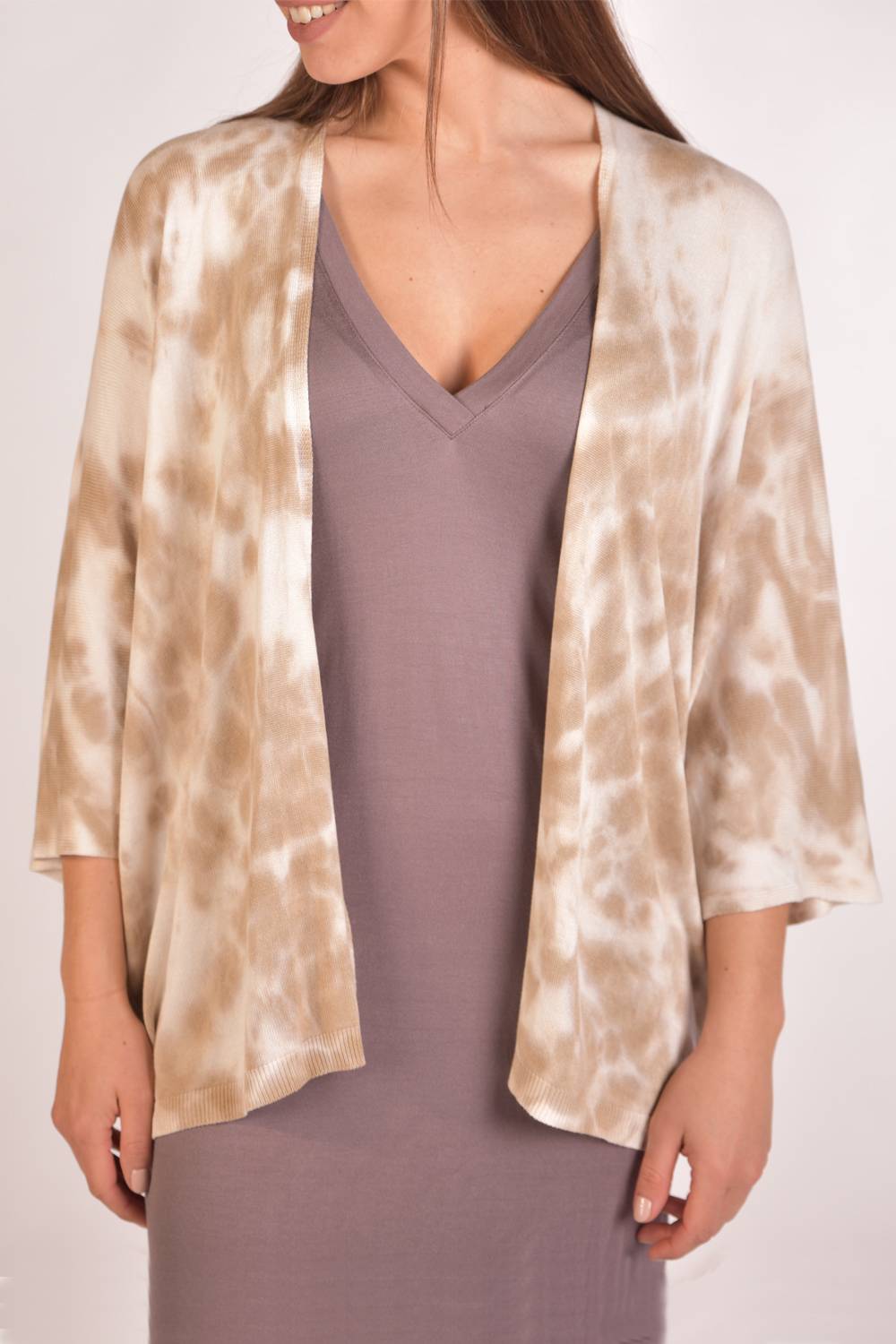 Stylebreaker Feinstrick Cardigan mit Batik Muster Super Sparpreis