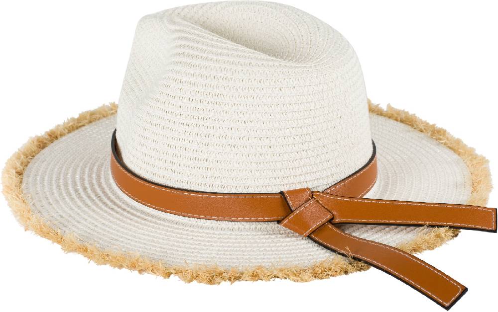 Stylebreaker Strohhut mit ausgefranster Krempe Kostenlose Rückgabe