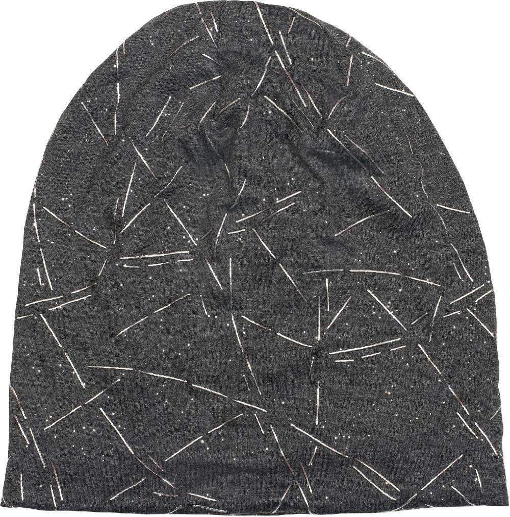 Stylebreaker Beanie Mütze mit Glitzer und Metallic Linien Letzter Tag