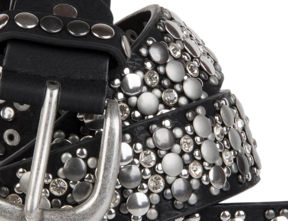 Stylebreaker Gürtel mit verschiedenen Nieten und Strass Zeitbegrenzte Promotion