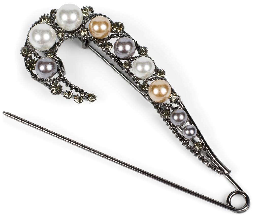 Stylebreaker Große Schmucknadel mit Strass und Perlen Bis zu 65% Rabatt