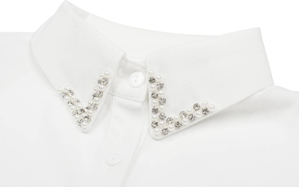 Stylebreaker Blusenkragen mit Perlen und Strass Riesige Rabatte