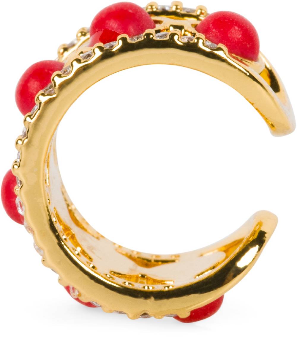 Stylebreaker Ear Cuff Klemm Ohrring mit Natursteinen und Strass Clearance-Verkauf